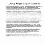 the lottery essay examples